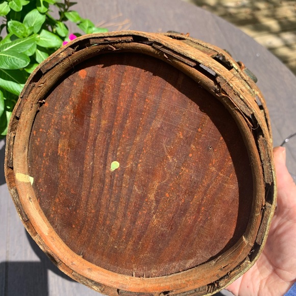 Vintage Iron, Cane & Wood Basket - Picture 4 of 13